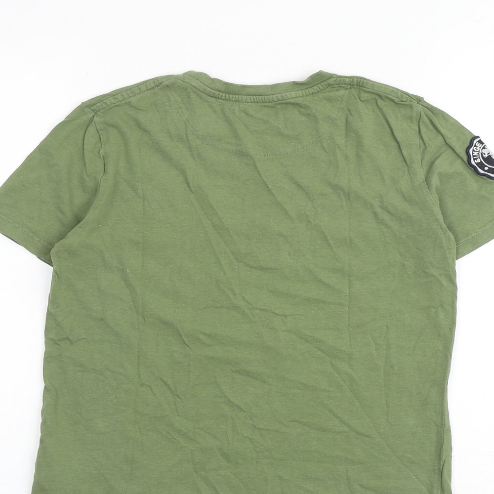 US Polo Assn. Boys Green 100% Cotton Pullover T-Shirt Size 10-11 Years Round Neck Pullover