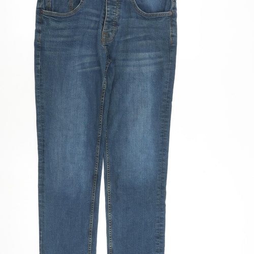 Denim & Co. Mens Blue Cotton Straight Jeans Size 32 in L30 in Regular Button