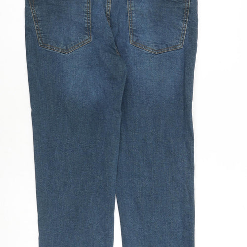 Denim & Co. Mens Blue Cotton Straight Jeans Size 32 in L30 in Regular Button