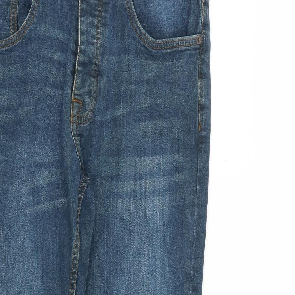 Denim & Co. Mens Blue Cotton Straight Jeans Size 32 in L30 in Regular Button