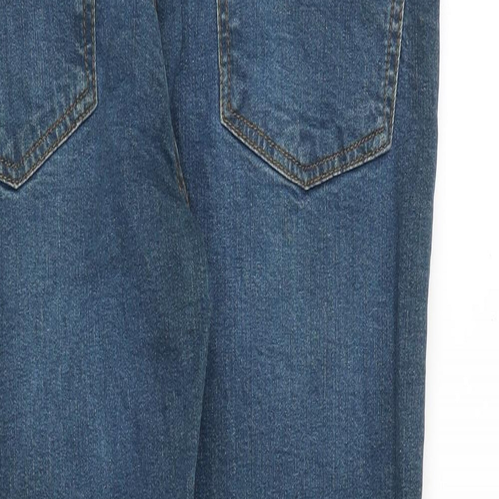 Denim & Co. Mens Blue Cotton Straight Jeans Size 32 in L30 in Regular Button