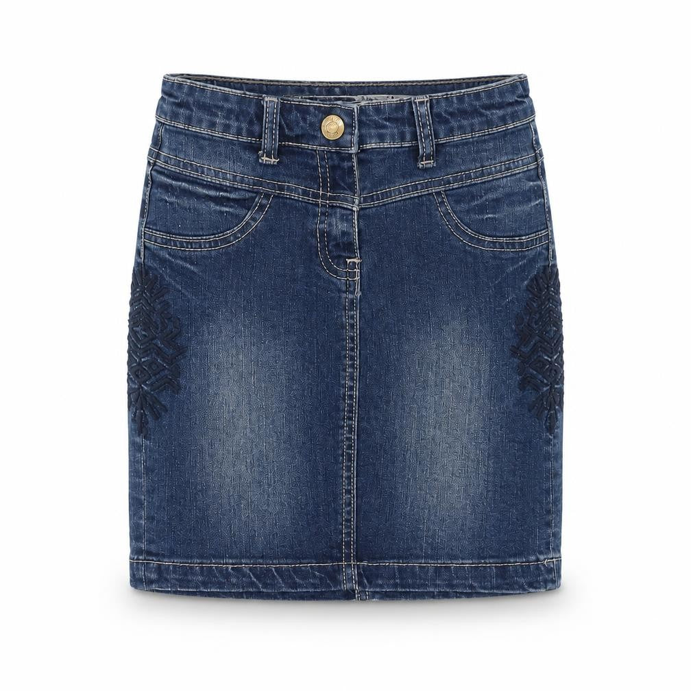 TISSAIA Girls Blue Cotton A-Line Skirt Size XS Regular Zip