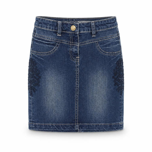 TISSAIA Girls Blue Cotton A-Line Skirt Size XS Regular Zip
