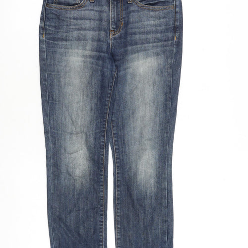 Gap Womens Blue Cotton Straight Jeans Size 6 L26 in Regular Zip