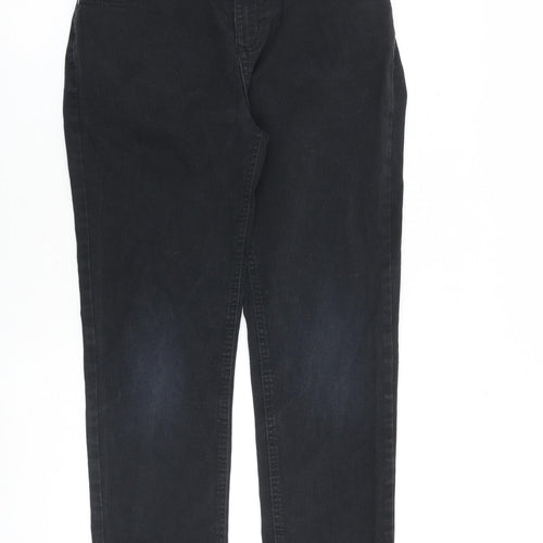 George Boys Black Cotton Straight Jeans Size 13-14 Years L26 in Regular Zip