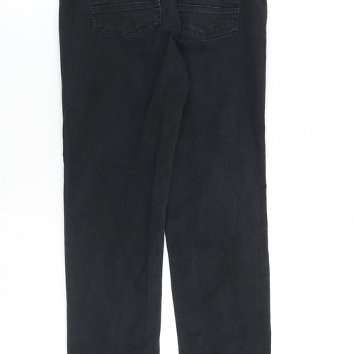 George Boys Black Cotton Straight Jeans Size 13-14 Years L26 in Regular Zip