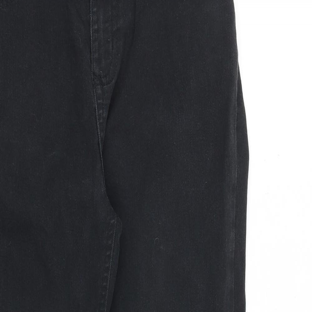 George Boys Black Cotton Straight Jeans Size 13-14 Years L26 in Regular Zip