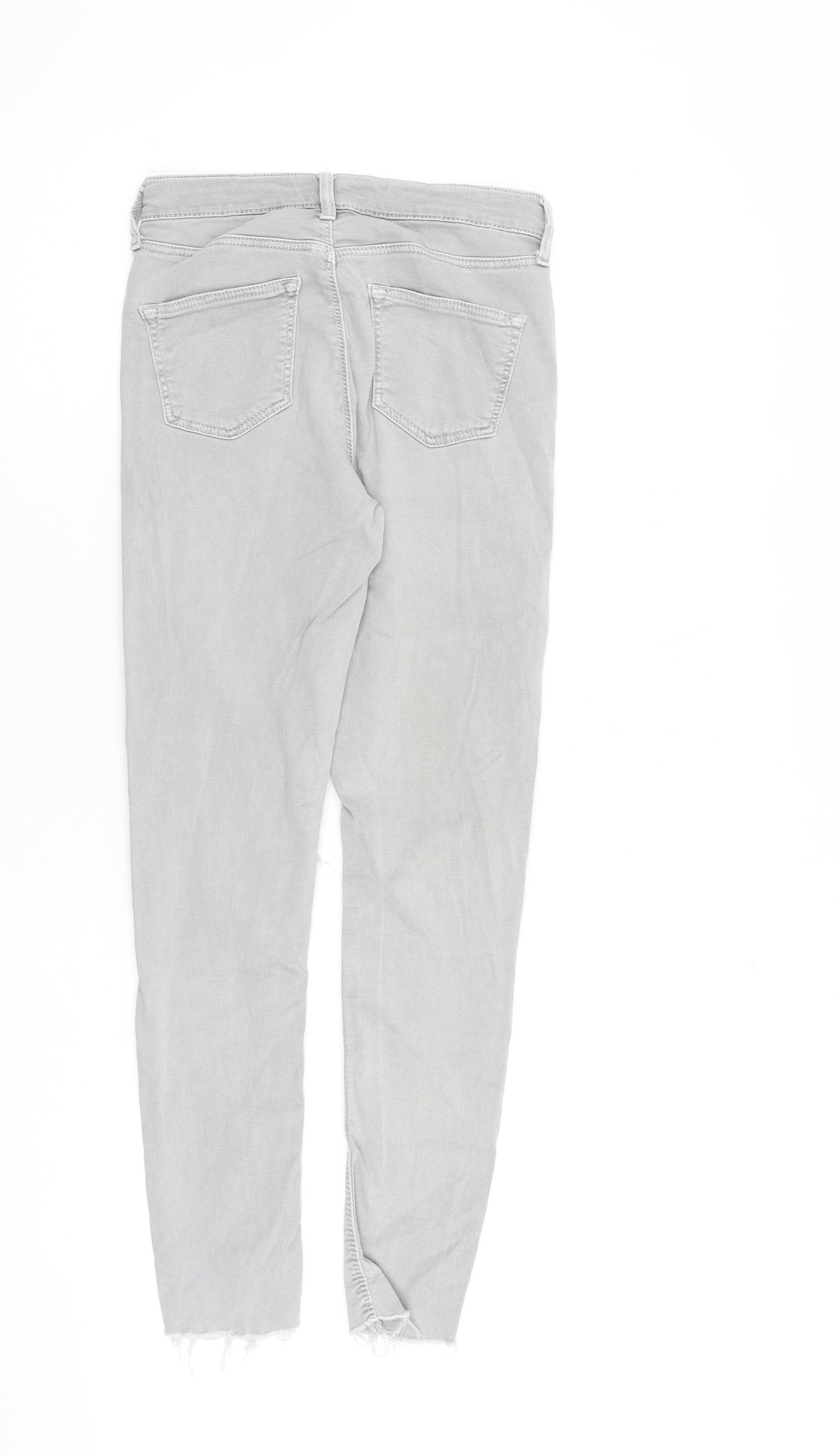 Topshop Womens Grey Cotton Skinny Jeans Size 26 in L30 in Slim Zip
