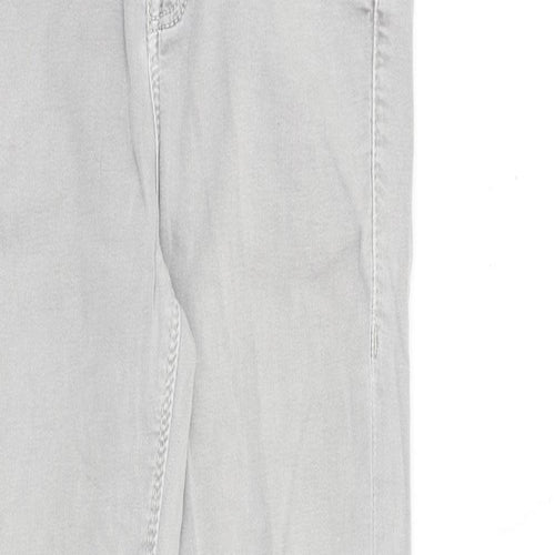 Topshop Womens Grey Cotton Skinny Jeans Size 26 in L30 in Slim Zip