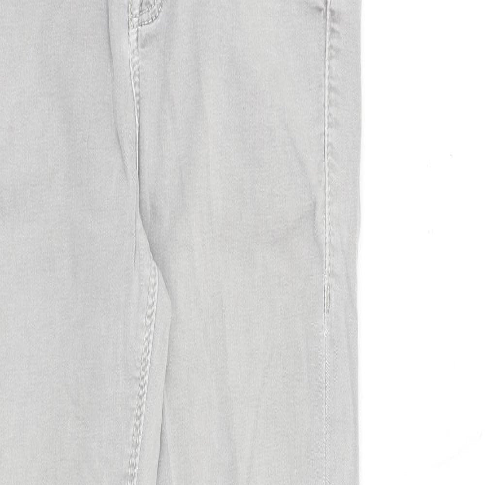 Topshop Womens Grey Cotton Skinny Jeans Size 26 in L30 in Slim Zip