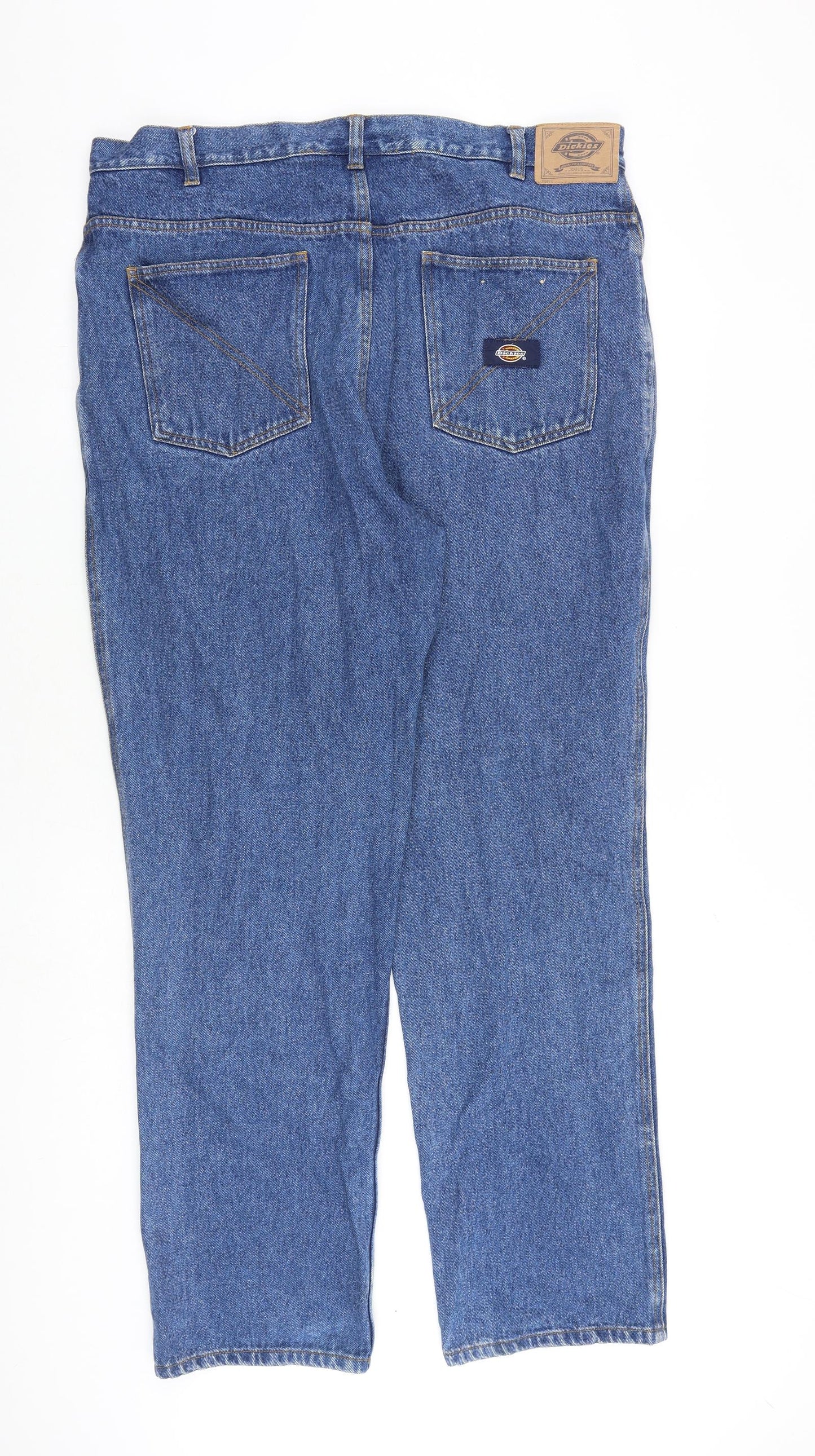 Dickies Mens Blue Cotton Straight Jeans Size 38 in L32 in Regular Zip