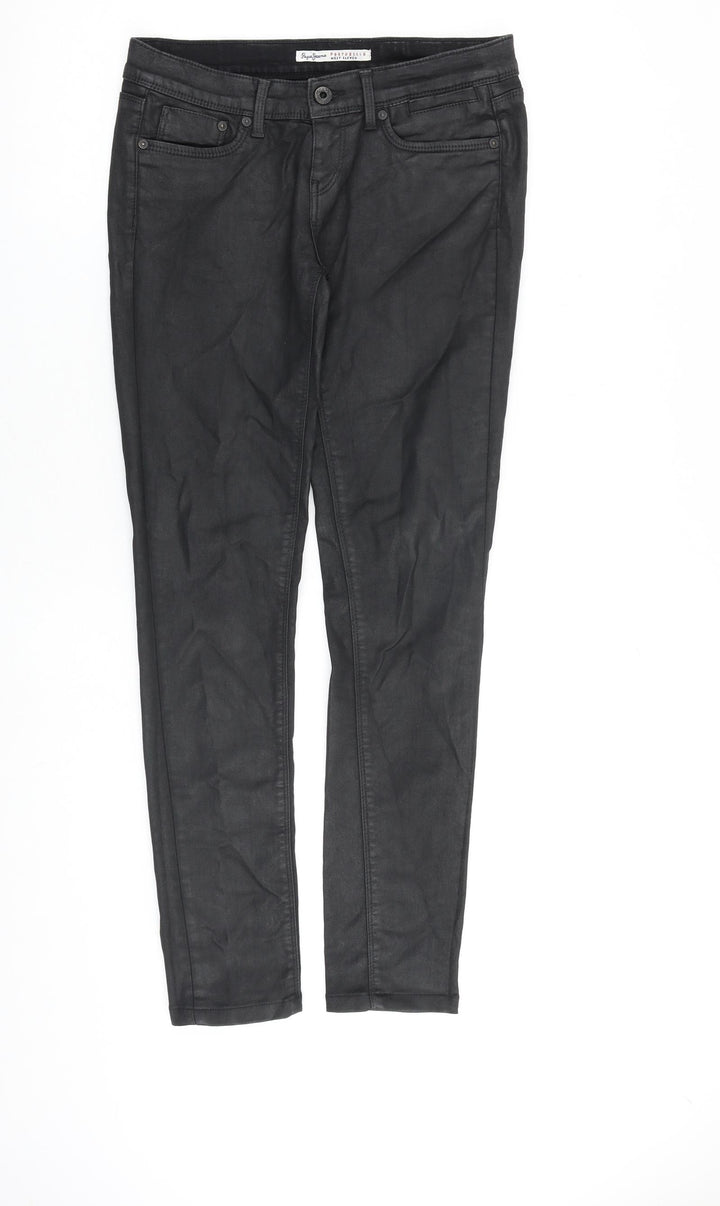 Pepe Jeans Womens Black Polyester Skinny Jeans Size 29 in L32 in Regular Zip