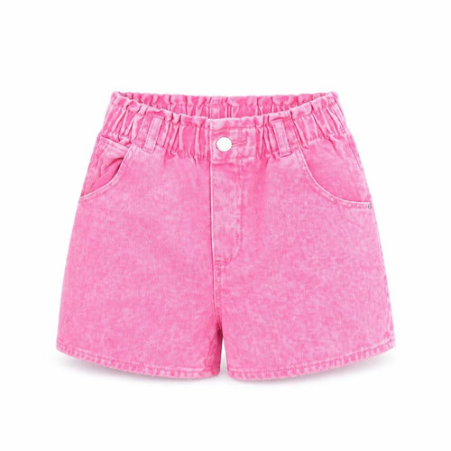 &Denim Girls Pink Geometric 100% Cotton Boyfriend Shorts Size S L3 in Regular Zip