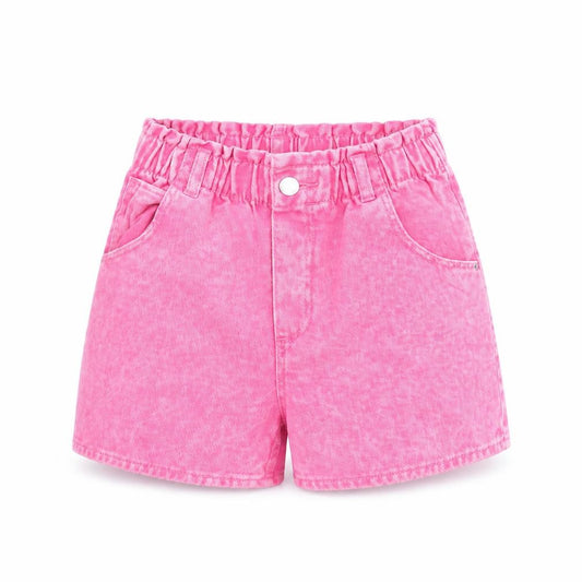 &Denim Girls Pink Geometric 100% Cotton Boyfriend Shorts Size S L3 in Regular Zip