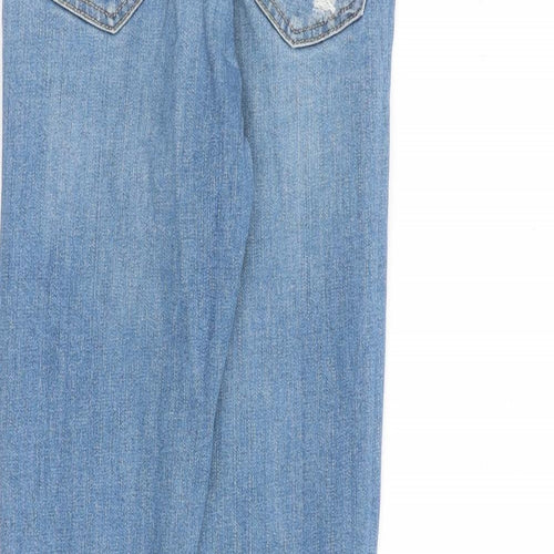 Topshop Womens Blue Cotton Skinny Jeans Size 24 in L32 in Regular Zip