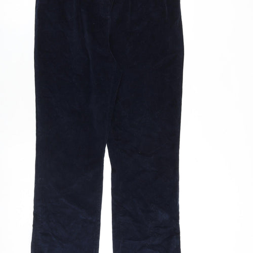 Cotton Traders Womens Blue Cotton Trousers Size 16 L29 in Relaxed