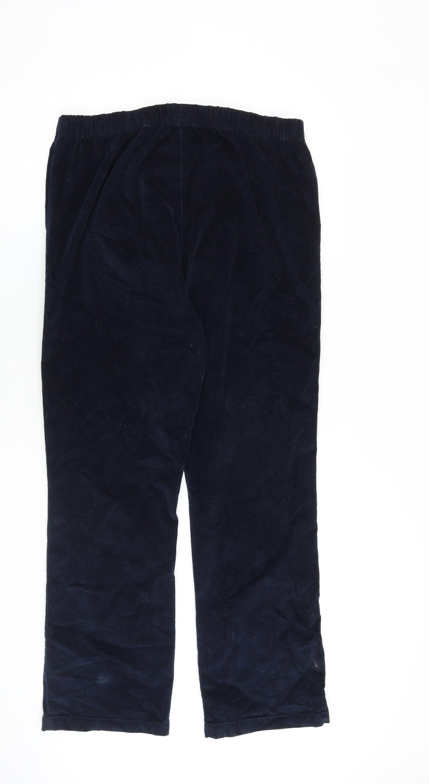 Cotton Traders Womens Blue Cotton Trousers Size 16 L29 in Relaxed