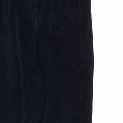 Cotton Traders Womens Blue Cotton Trousers Size 16 L29 in Relaxed