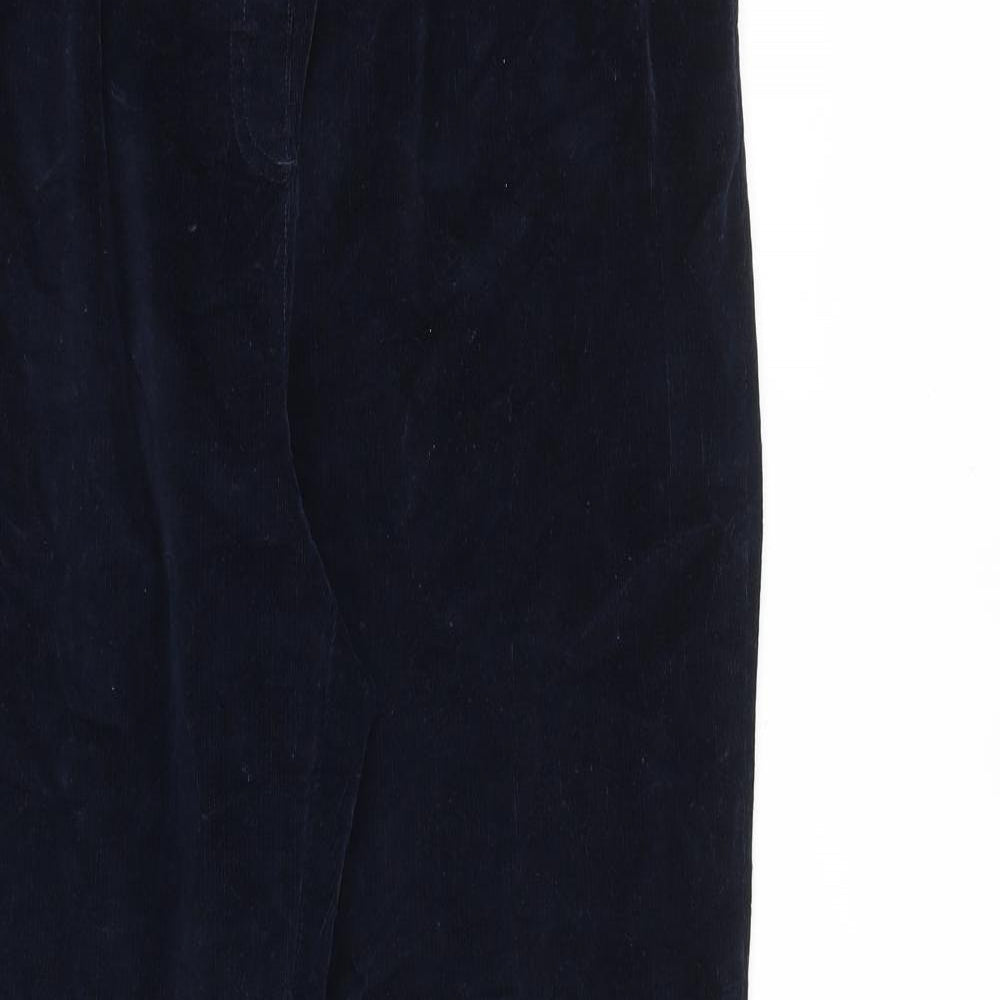Cotton Traders Womens Blue Cotton Trousers Size 16 L29 in Relaxed