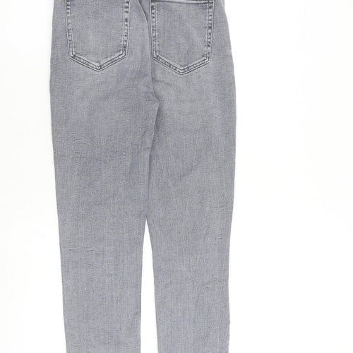 Zara Womens Grey Cotton Skinny Jeans Size 10 L28 in Regular Zip