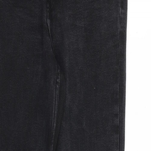 Sinsay Womens Black Cotton Tapered Jeans Size 14 L29 in Regular Zip