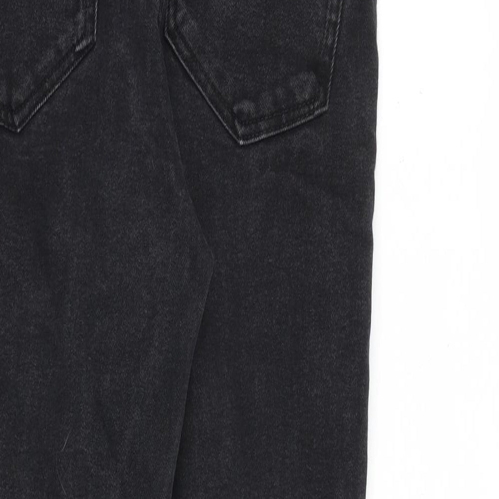 Sinsay Womens Black Cotton Tapered Jeans Size 14 L29 in Regular Zip