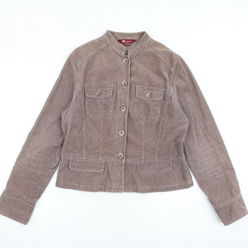 Monsoon Womens Brown Jacket Size 14 Button
