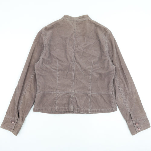 Monsoon Womens Brown Jacket Size 14 Button