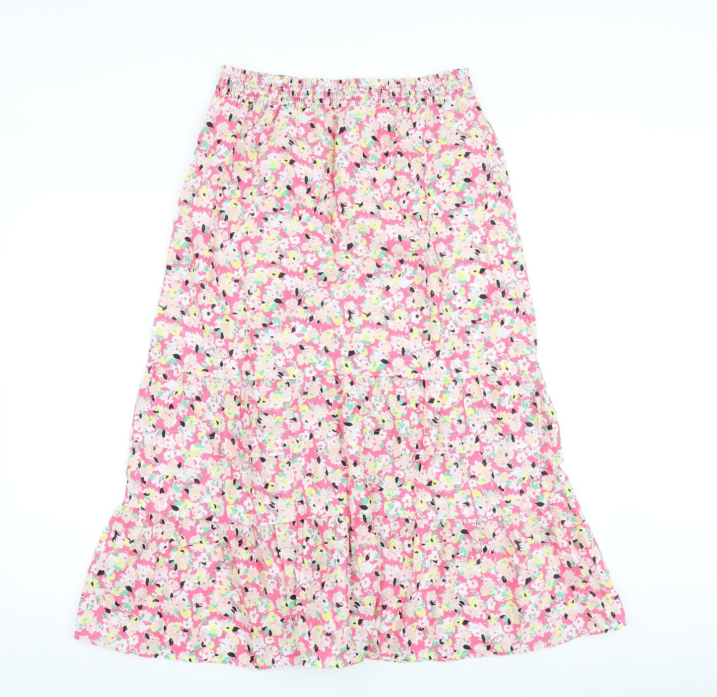 Marks and Spencer Womens Multicoloured Floral Cotton Peasant Skirt Size 12