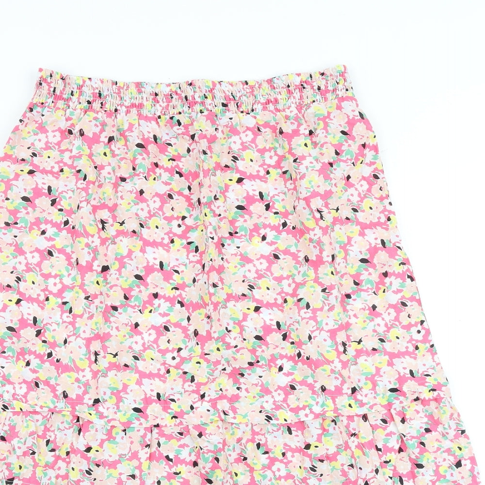 Marks and Spencer Womens Multicoloured Floral Cotton Peasant Skirt Size 12