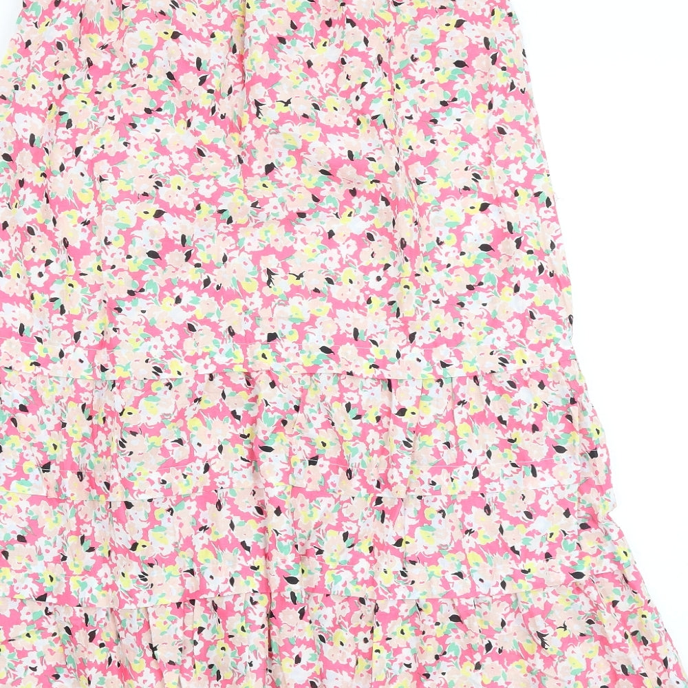 Marks and Spencer Womens Multicoloured Floral Cotton Peasant Skirt Size 12