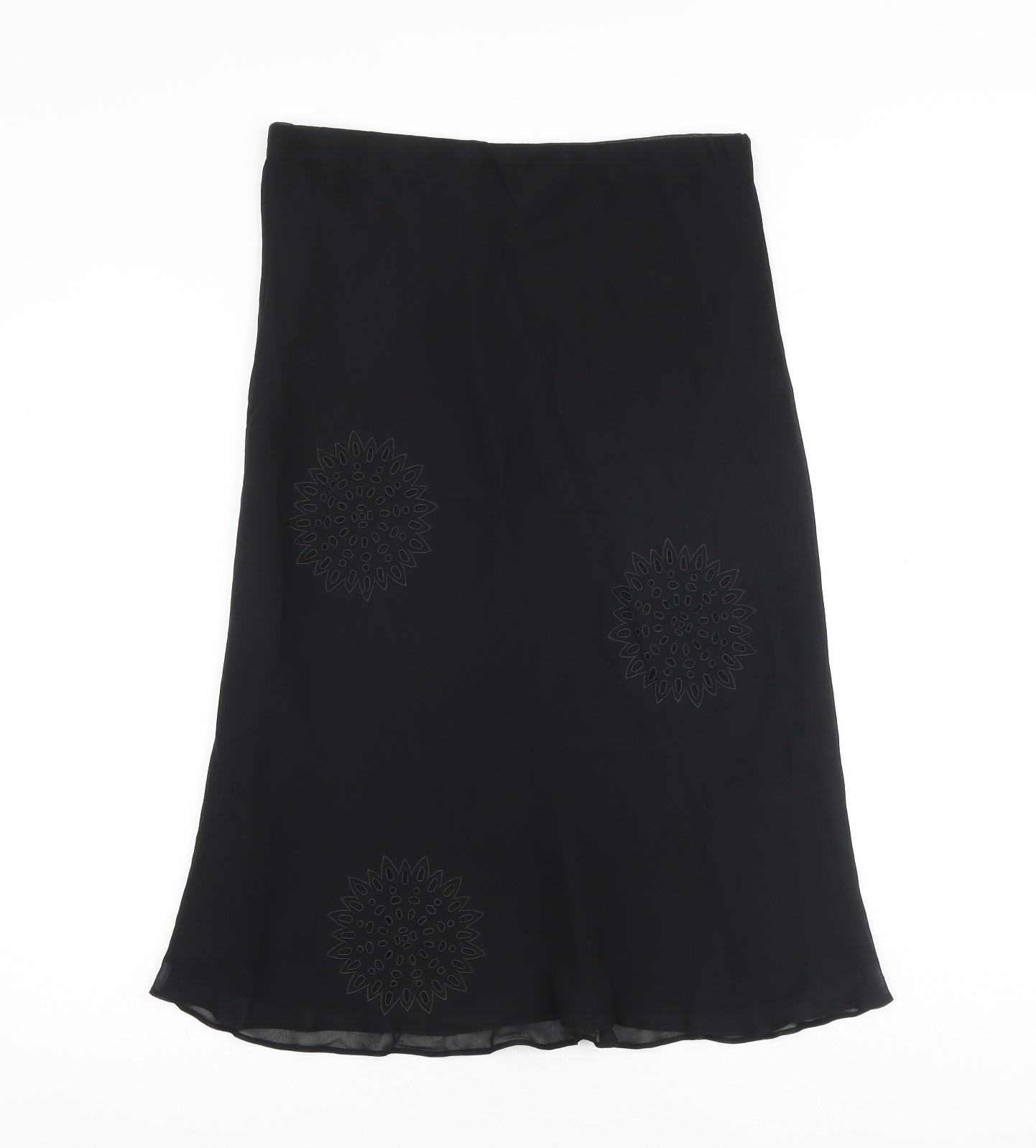 Jasper Conran Womens Black Silk A-Line Skirt Size 12