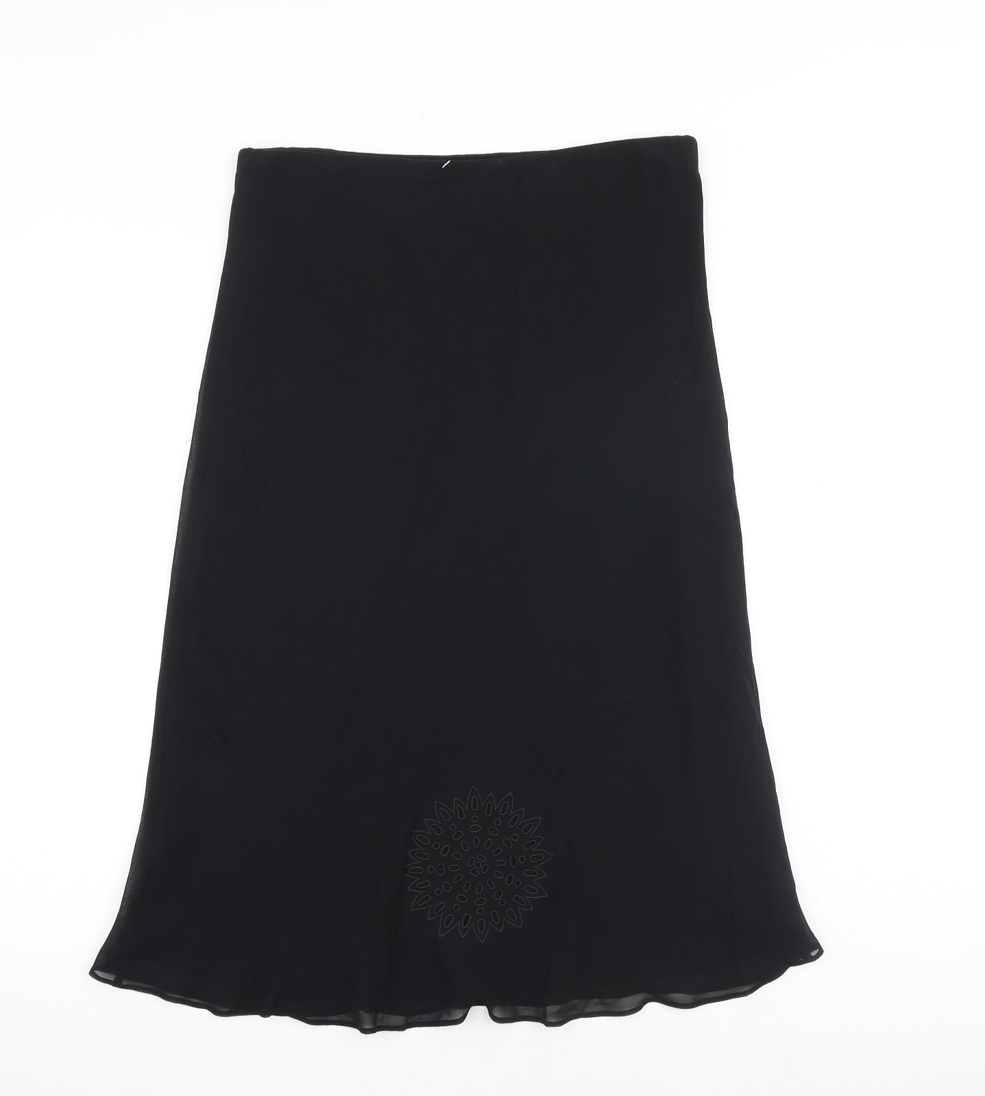 Jasper Conran Womens Black Silk A-Line Skirt Size 12