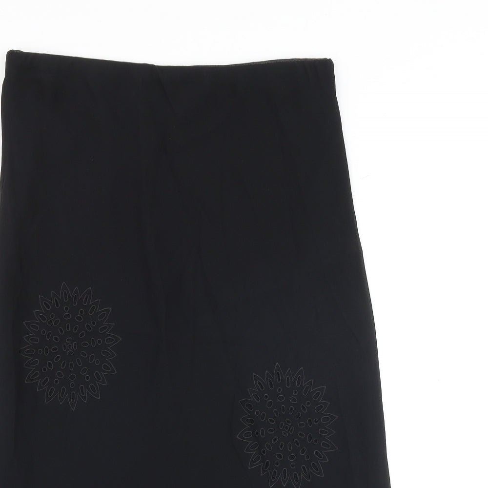 Jasper Conran Womens Black Silk A-Line Skirt Size 12