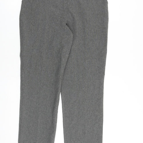 AMARANTO Womens Grey Polyester Trousers Size 10 L30 in Regular Zip