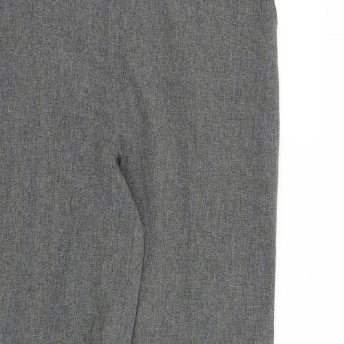 AMARANTO Womens Grey Polyester Trousers Size 10 L30 in Regular Zip