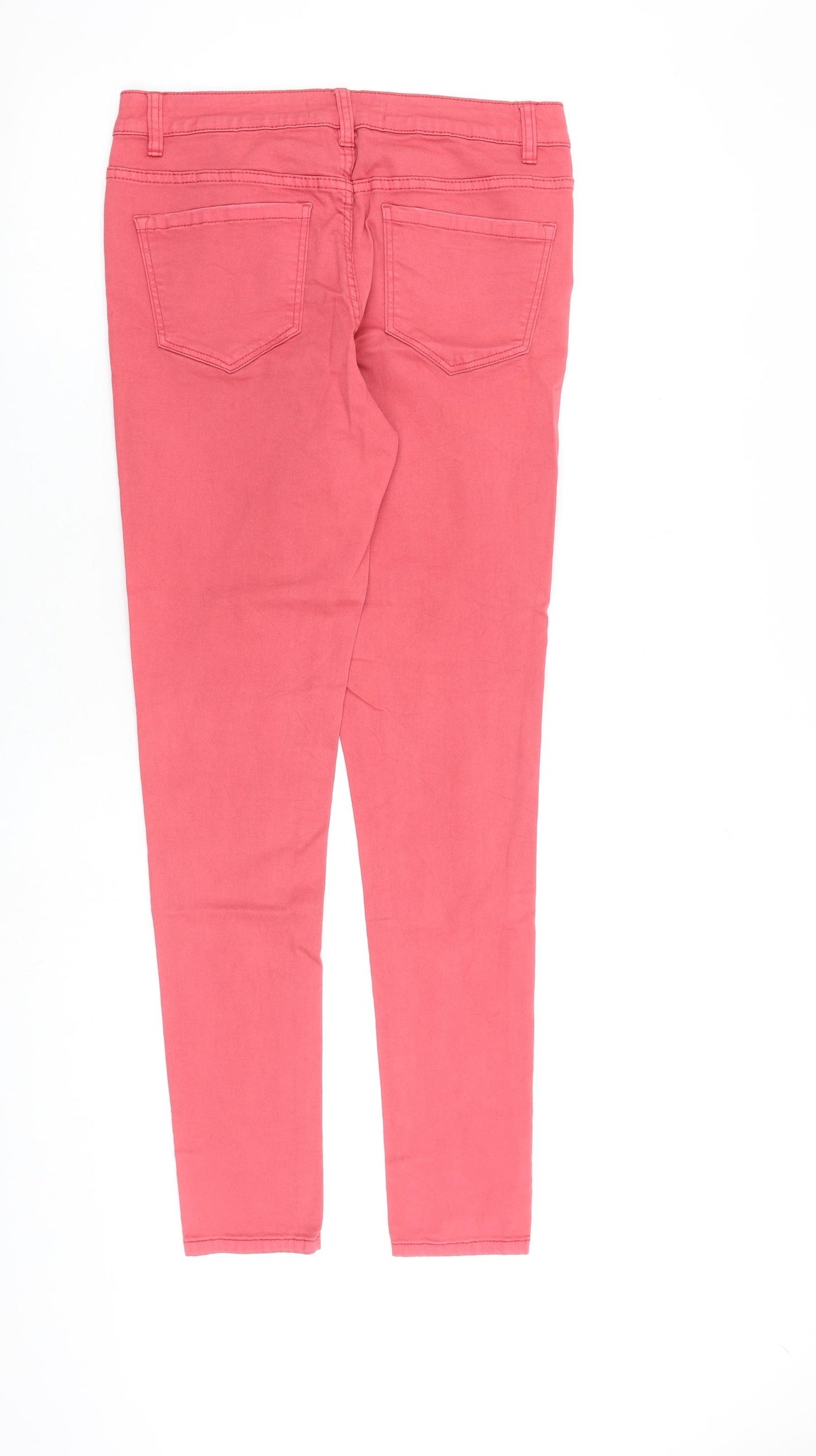George Womens Pink Cotton Skinny Jeans Size 12 L30 in Slim Zip