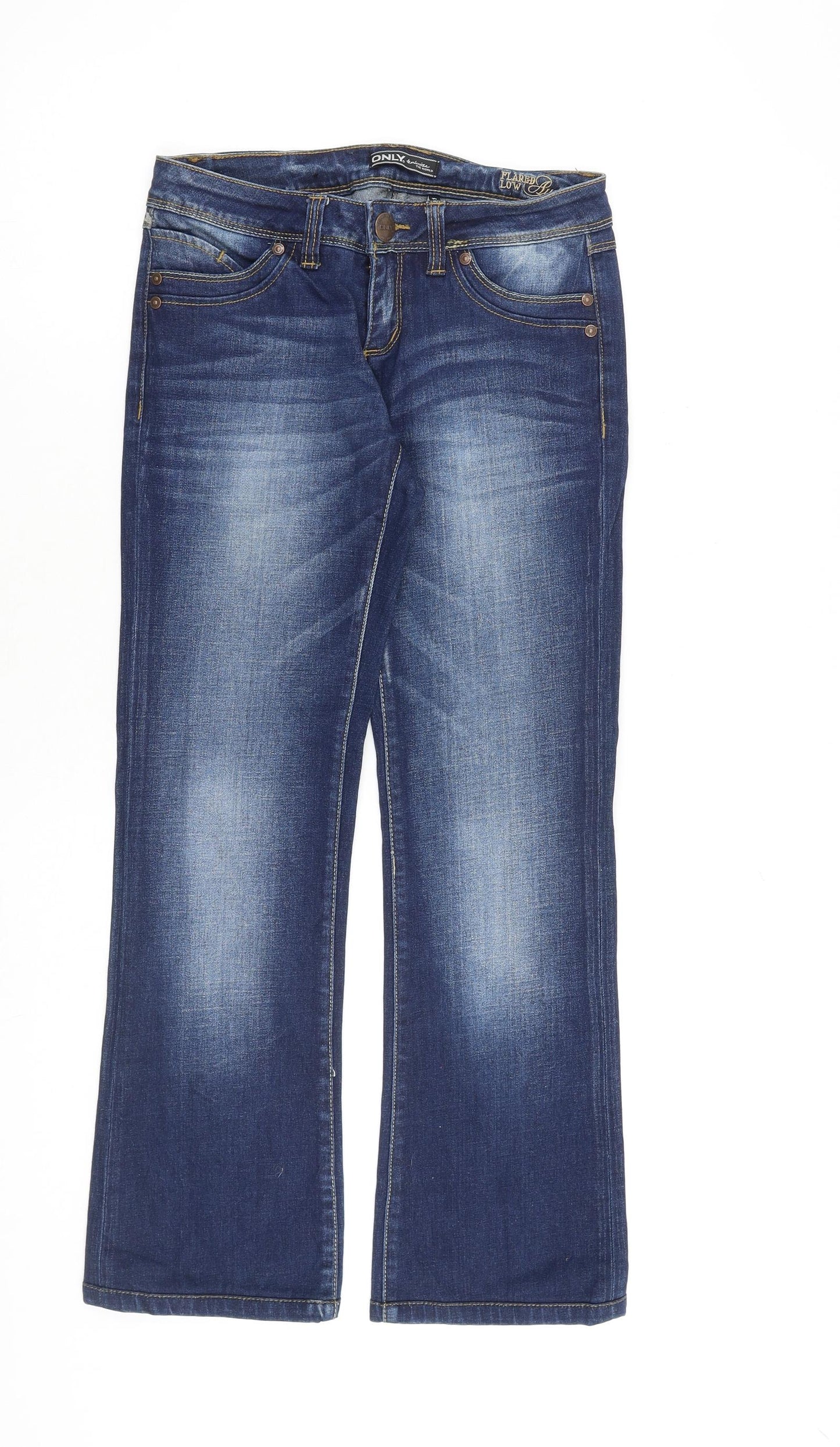 Only Womens Blue Cotton Flared Jeans Size 26 in L34 in Regular Zip