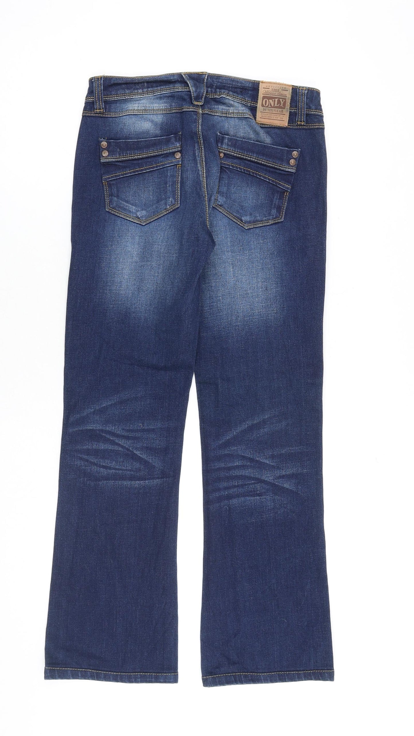 Only Womens Blue Cotton Flared Jeans Size 26 in L34 in Regular Zip