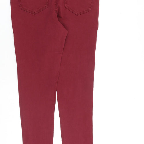 George Womens Red Cotton Skinny Jeans Size 12 L29 in Slim Zip