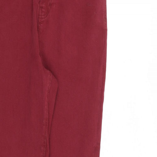 George Womens Red Cotton Skinny Jeans Size 12 L29 in Slim Zip