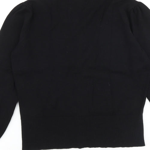 Monsoon Womens Black V-Neck Cotton Cardigan Jumper Size 12