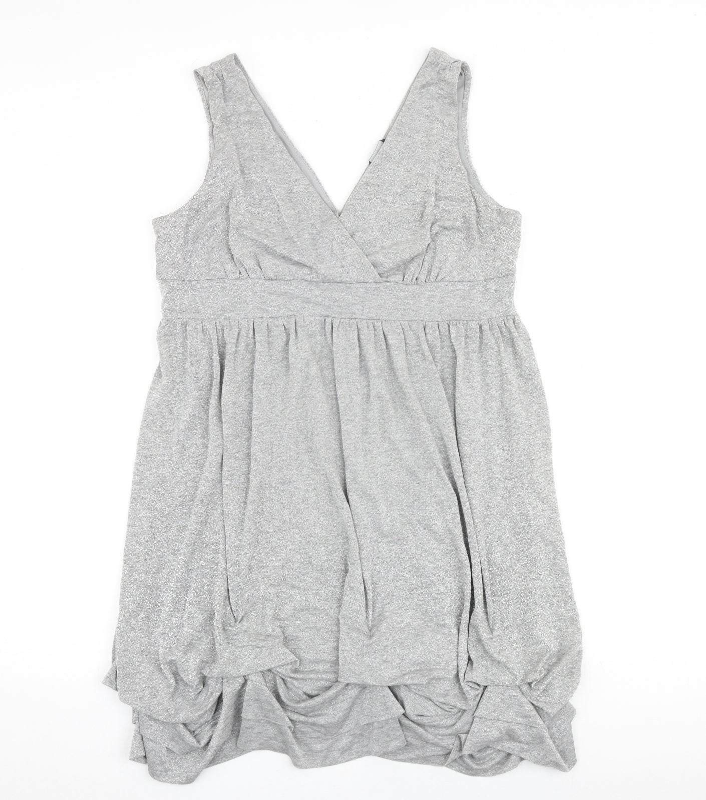 Dorothy Perkins Womens Grey Polyester A-Line Size 18 V-Neck Pullover