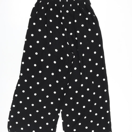 Urban Outfitters Womens Black Polka Dot Viscose Trousers Size 26 in L25 in Regular Buckle