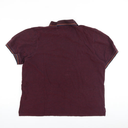 Maine Mens Red 100% Cotton Polo Size XL Collared Button