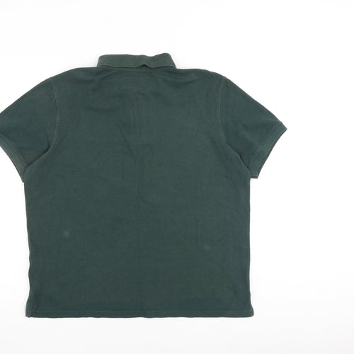 Jack Wills Mens Green 100% Cotton Polo Size M Collared Button