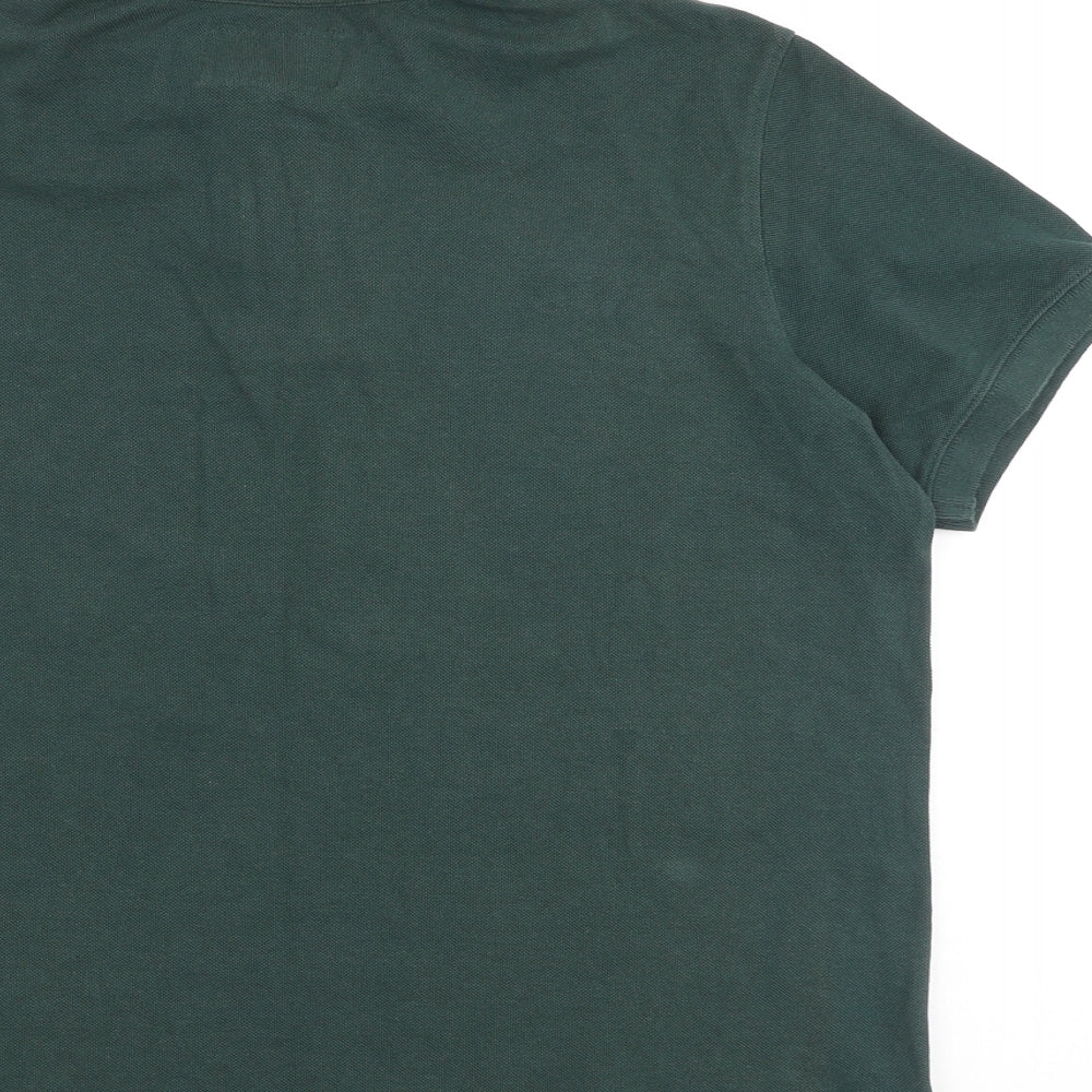 Jack Wills Mens Green 100% Cotton Polo Size M Collared Button