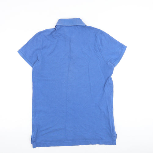 Abercrombie & Fitch Mens Blue 100% Cotton Polo Size M Collared Button