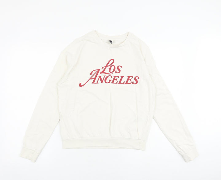 H&M Womens Ivory 100% Cotton Pullover Sweatshirt Size S Pullover - Los Angeles