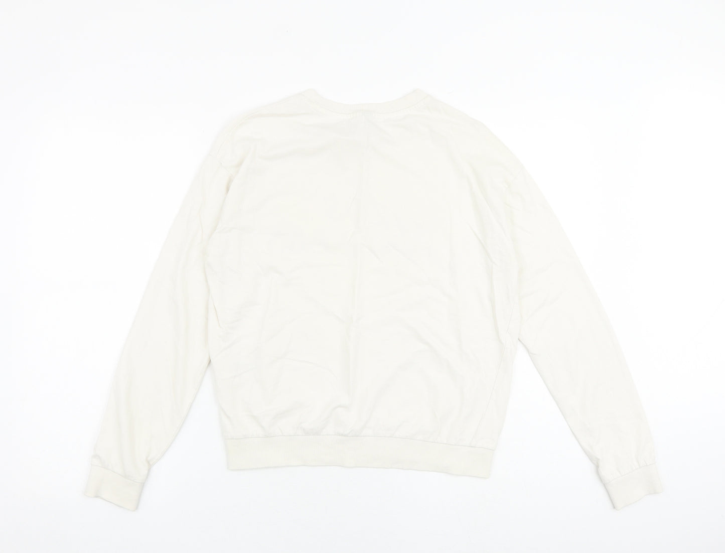 H&M Womens Ivory 100% Cotton Pullover Sweatshirt Size S Pullover - Los Angeles